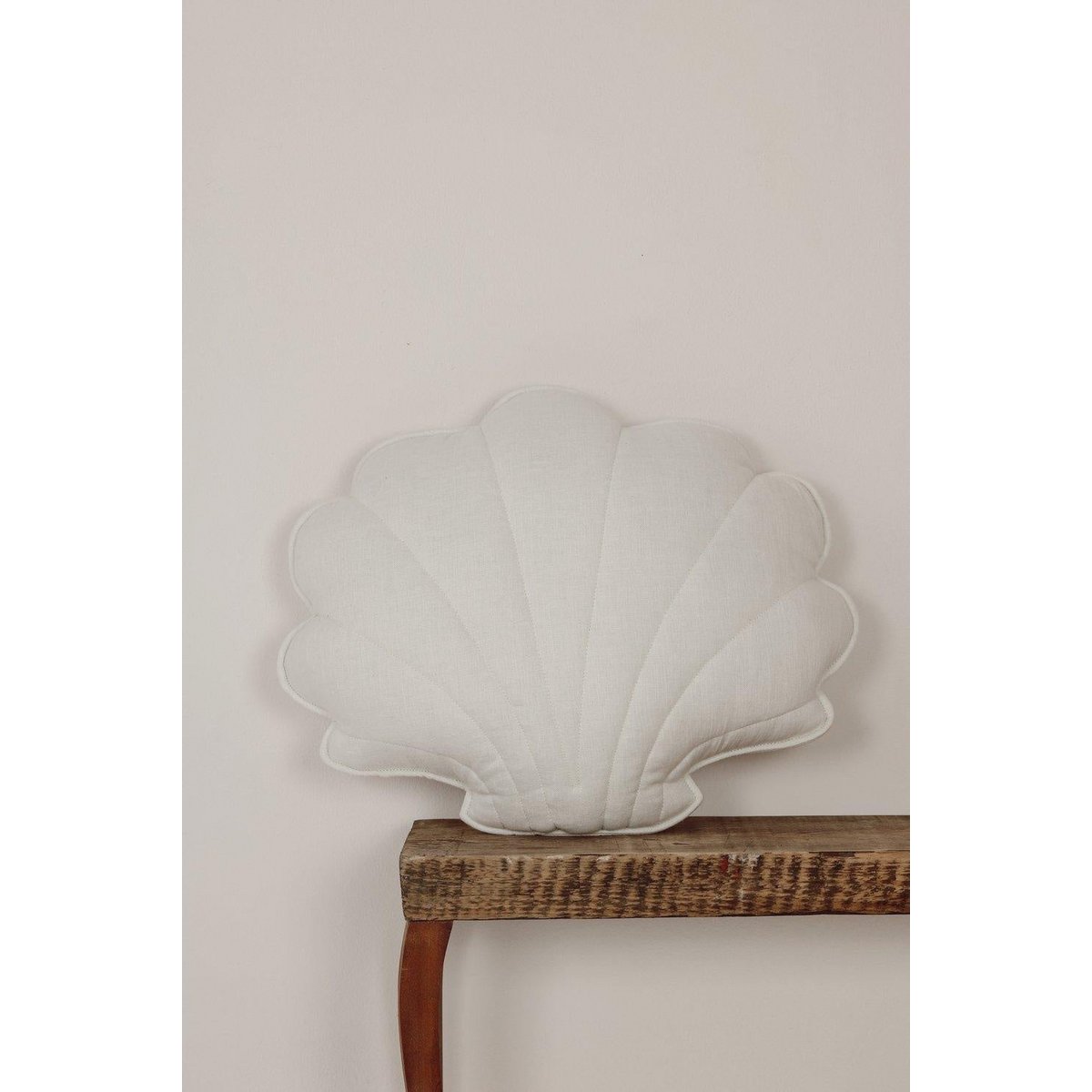 Muschelkissen aus Leinen „Weiß“