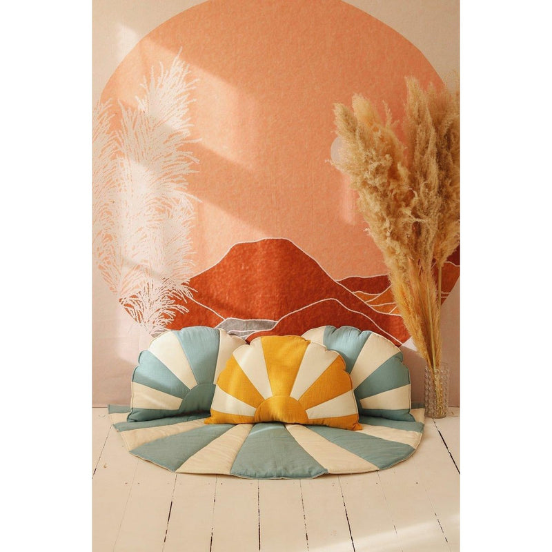 Leinen-Sonnenmatte „Wellen am Ocean Beach“