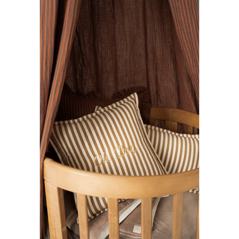 Baumwoll-Kissen „Olive Brown Stripe“