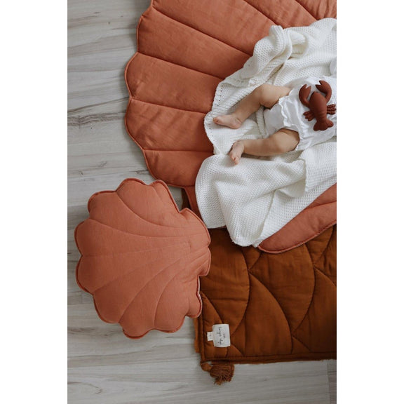 Moi Mili Muschelkissen aus Leinen „Papaya“ – Produktansicht