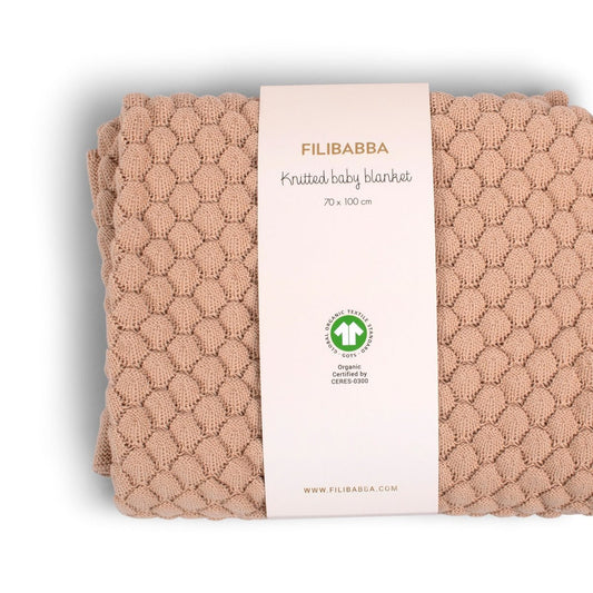 FILIBABBA Gestrickte Babydecke GOTS – Elfenbein – weitere Produktansicht 2