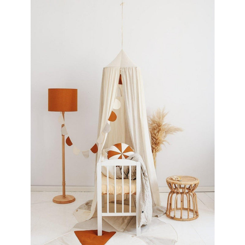 Leinengirlande „Cream Circus“ mit Halbmond-Wimpeln – 2,5 m