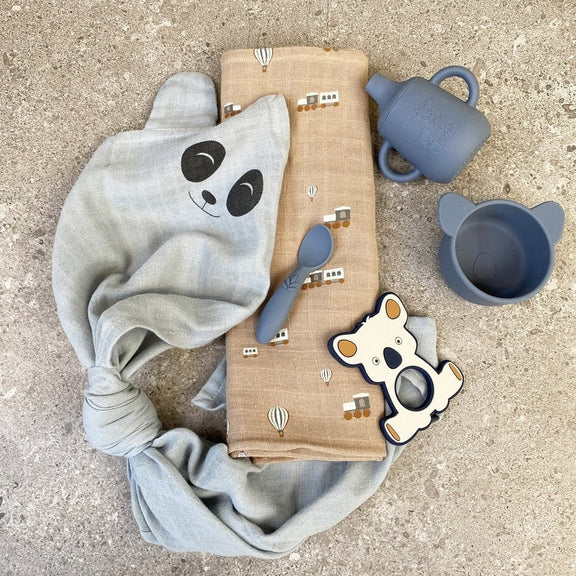 Weitere Ansicht von Kuscheltücher „Bjørk Panda“ – 2er-Set, Blei