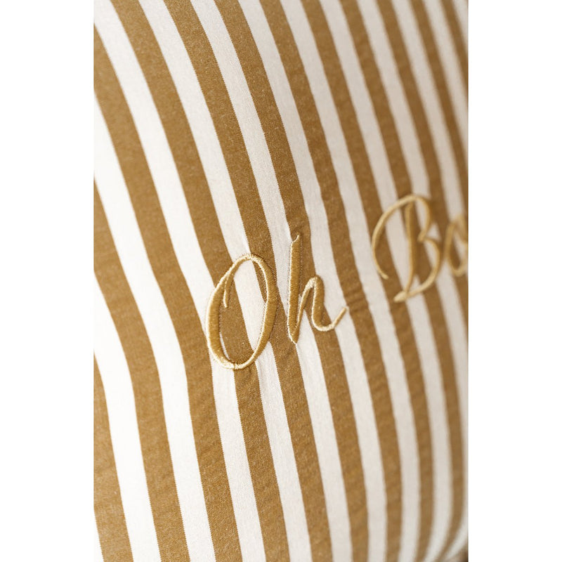 Baumwoll-Kissen „Olive Brown Stripe“