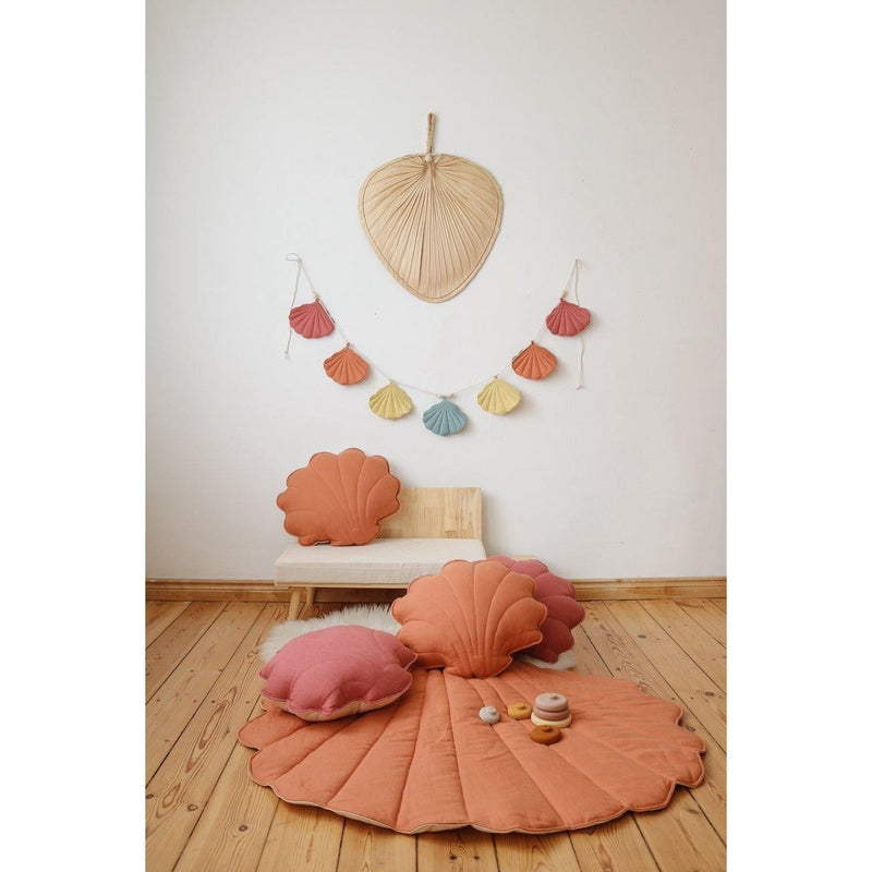 Leinen-Muschelmatte „Papaya“