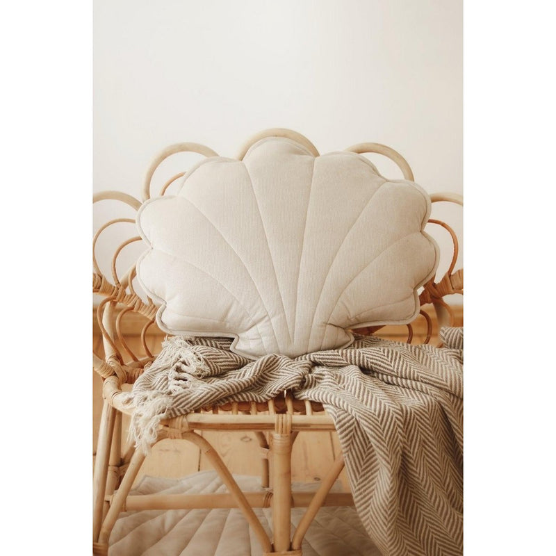 Samt-Muschelkissen „Creme“
