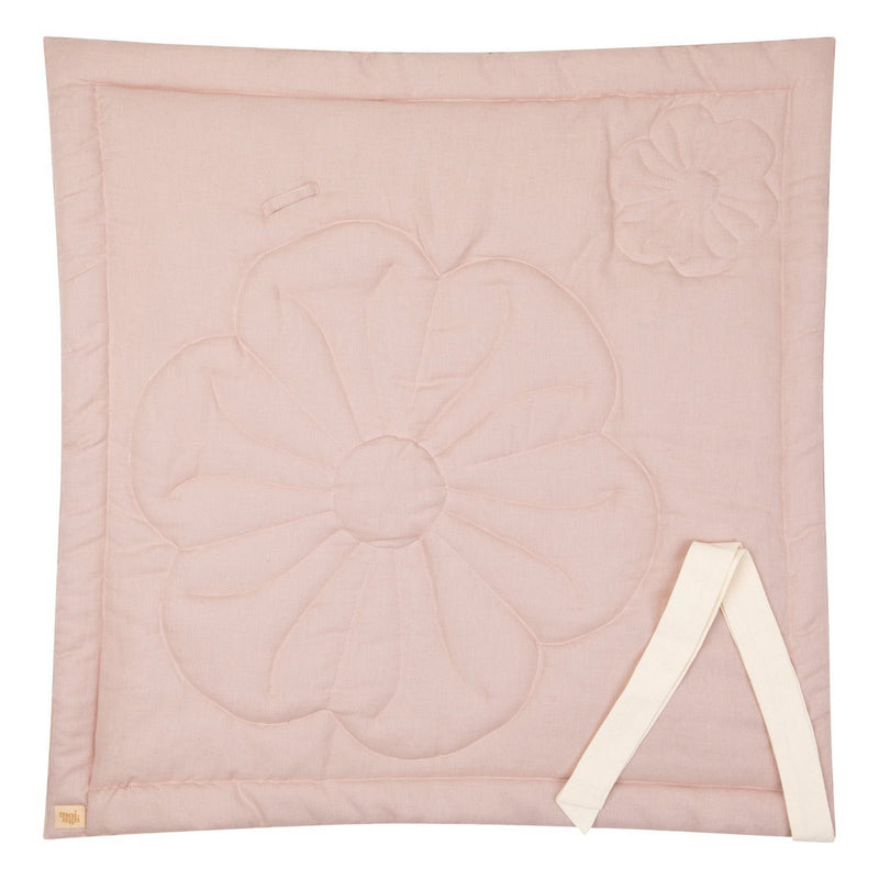Leinen-Einschlagdecke „Bloom Powder Rose“