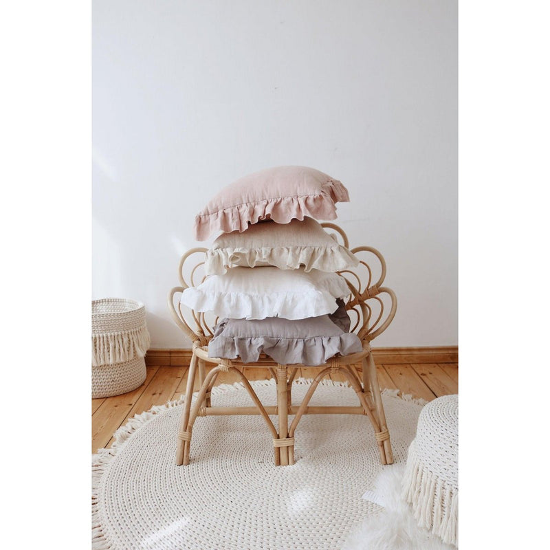 Moi Mili Leinenkissen „Powder Pink Frill“ mit Rüschen – Produktfoto 5