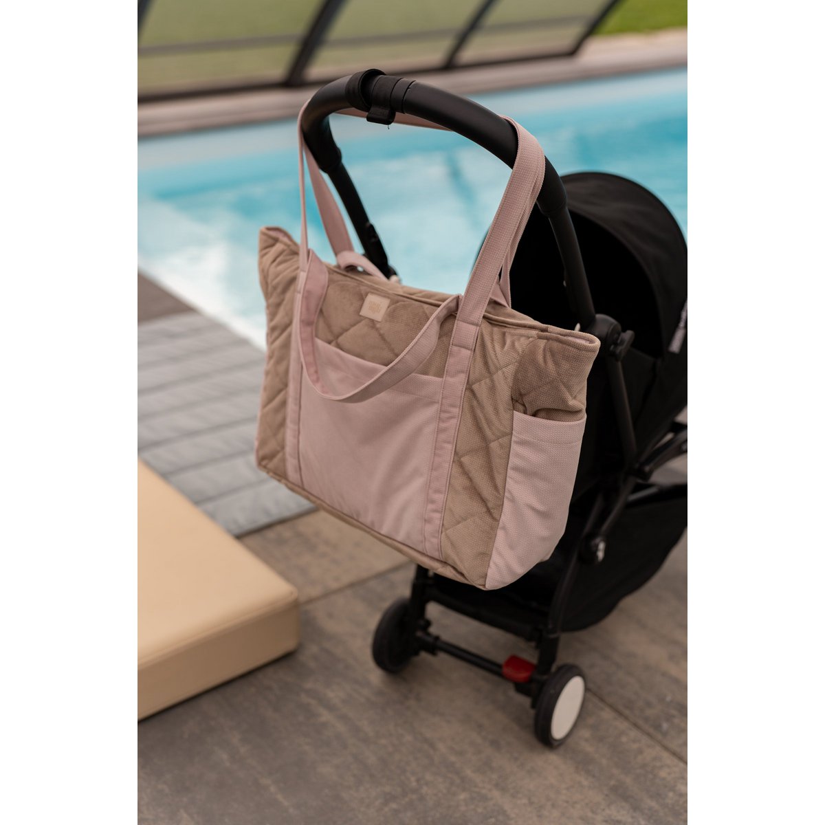Samt-Reisetasche „Blush Beige“