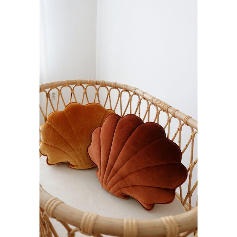 Samt-Muschelkissen „Copper Pearl“