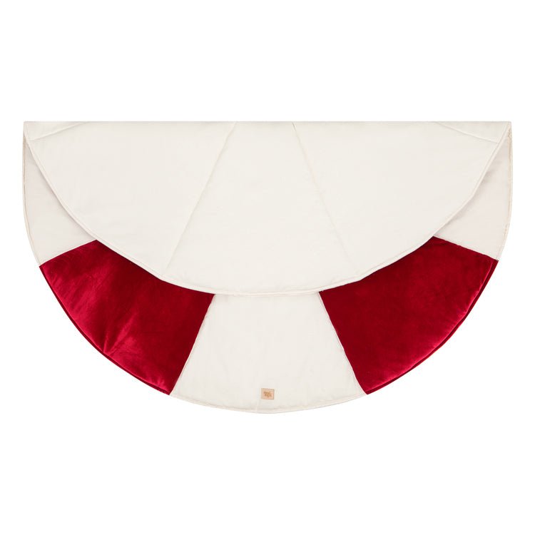 Runde Weihnachts-Patchworkmatte „Red Candy“