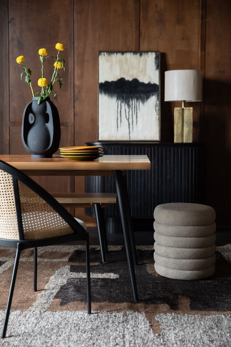 Dutchbone Hocker Fern – Schwarz – im Wohnambiente
