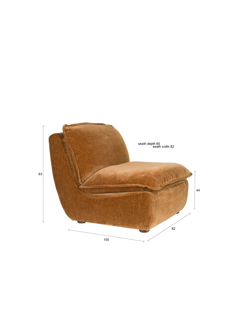 Dutchbone Loungesessel Radley – Cognac – Produktdarstellung
