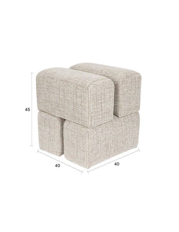 White Label Living Hocker Staple – Braun – Produktdarstellung