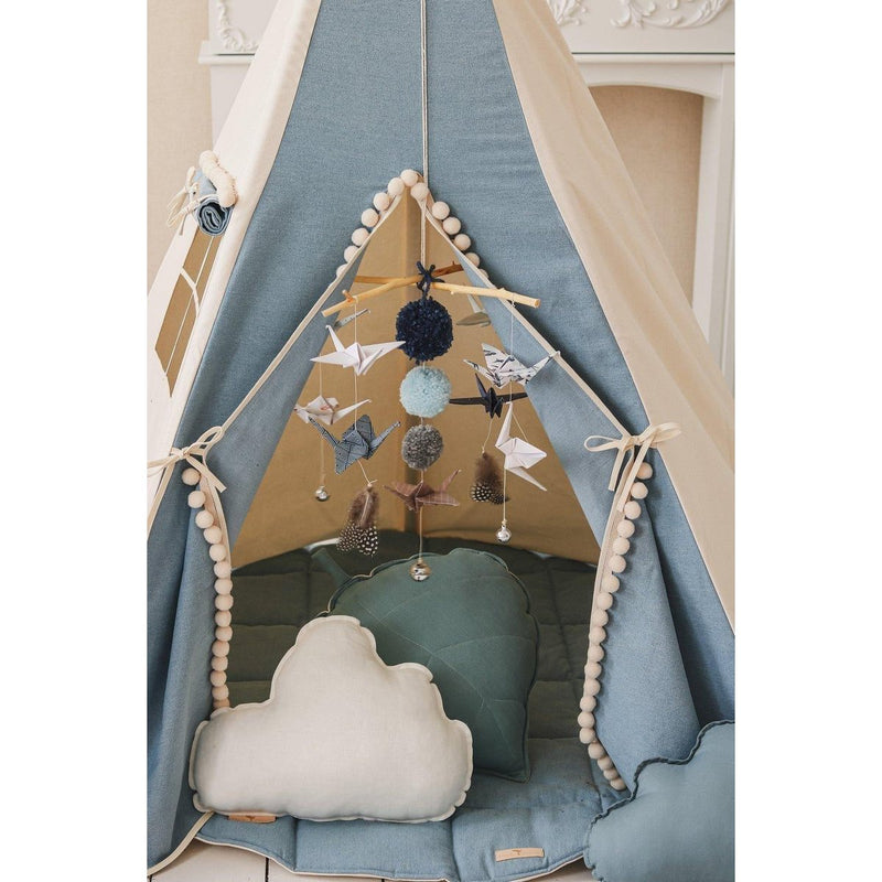 Tipi-Zelt „Jeans“ mit Pompons