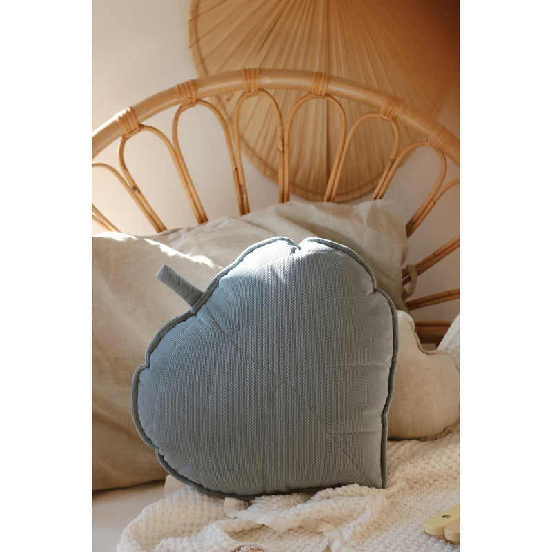 Samt-Blattkissen „Grey Mint“