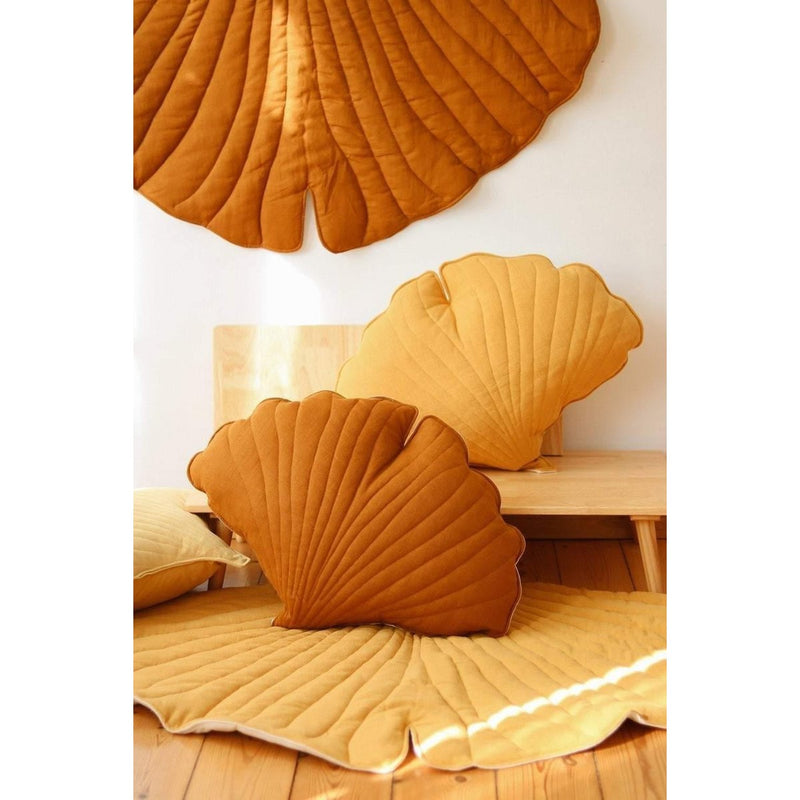 Leinen-Ginkgokissen „Caramel Ginkgo“