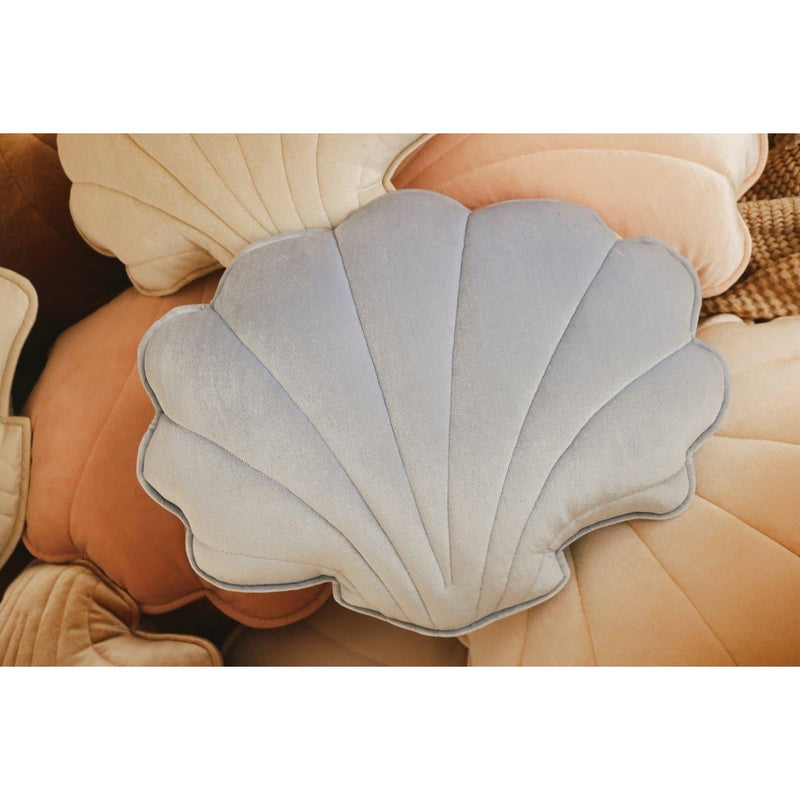 Samt-Muschelkissen „Blue Pearl“