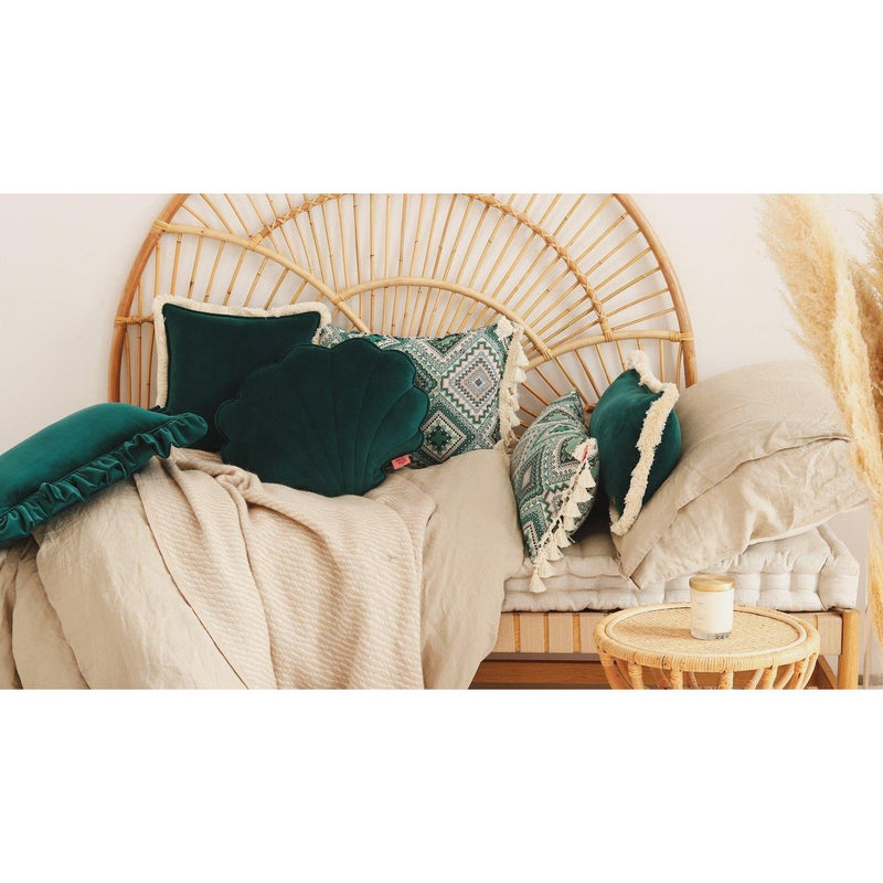 Samt-Muschelkissen „Emerald“