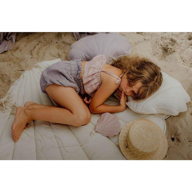 Leinen-Muschelspielmatte „Sand“
