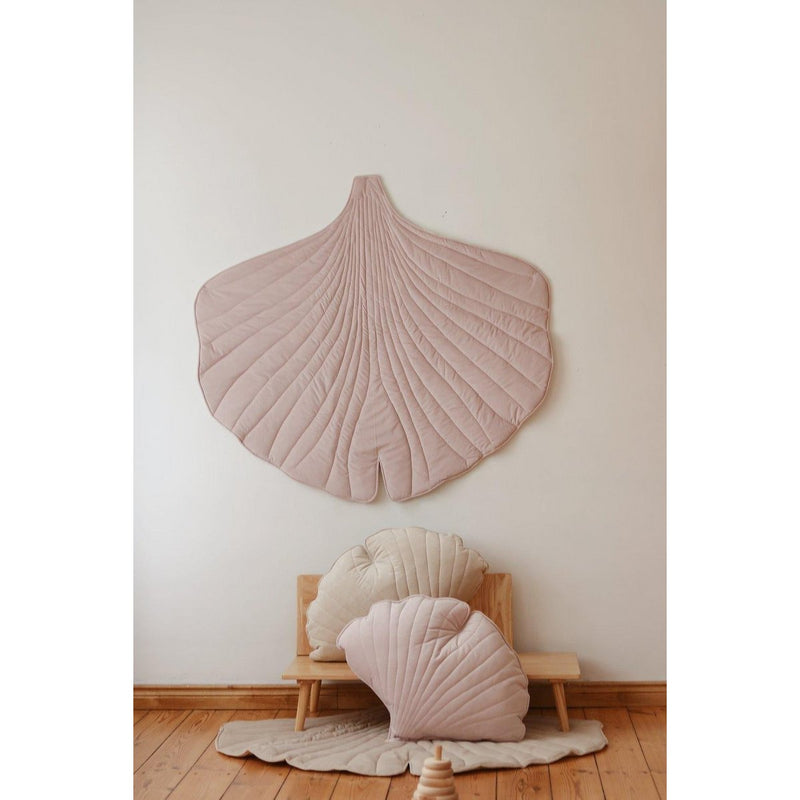 Samt-Ginkgokissen „Powder Rose“