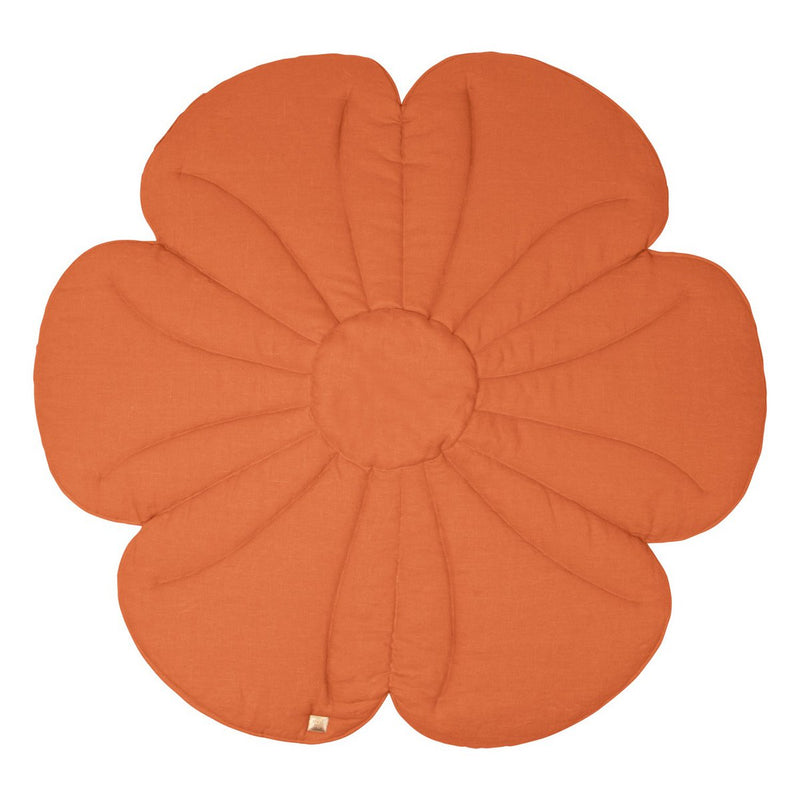 Leinen-Blütenmatte „Papaya“