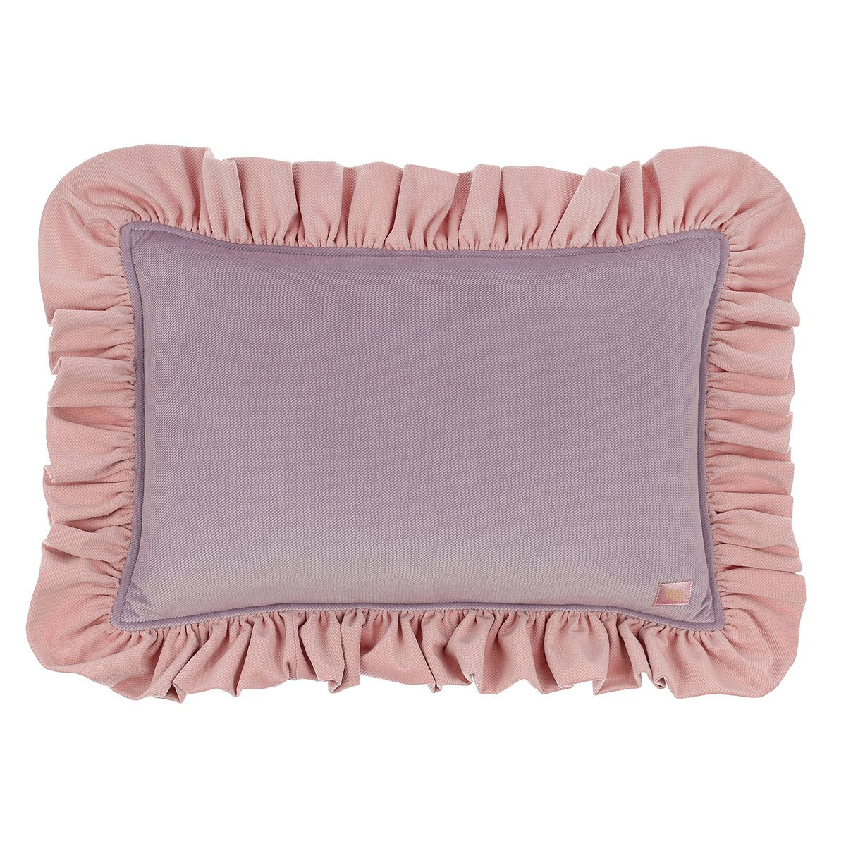 Moi Mili Samt-Kissen „Violet Lemonade“ mit Rüschen – Produktansicht