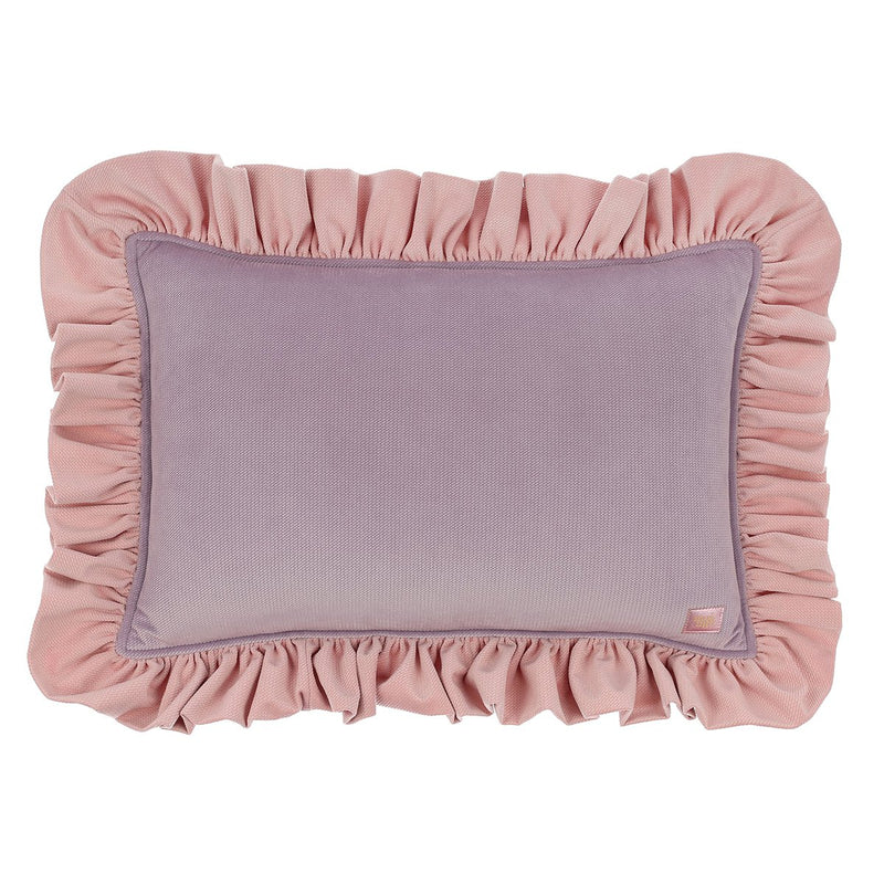 Samt-Kissen „Violet Lemonade“ mit Rüschen