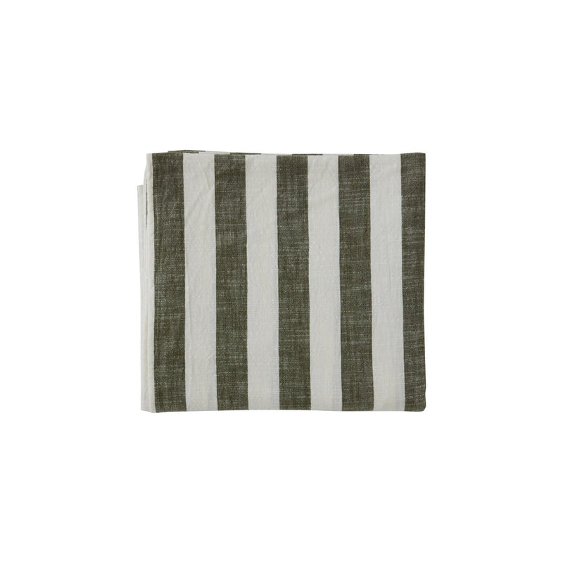 Gestreifte Tischdecke – 260 × 140 cm – Olive – H260 × B140 cm von OYOY Living Design