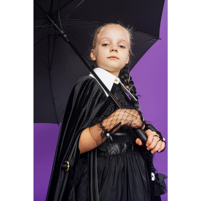 Zauberumhang für Kinder im Wednesday-Look – Schwarz