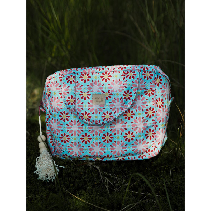 Kosmetiktasche „Rote Blumen“ – groß