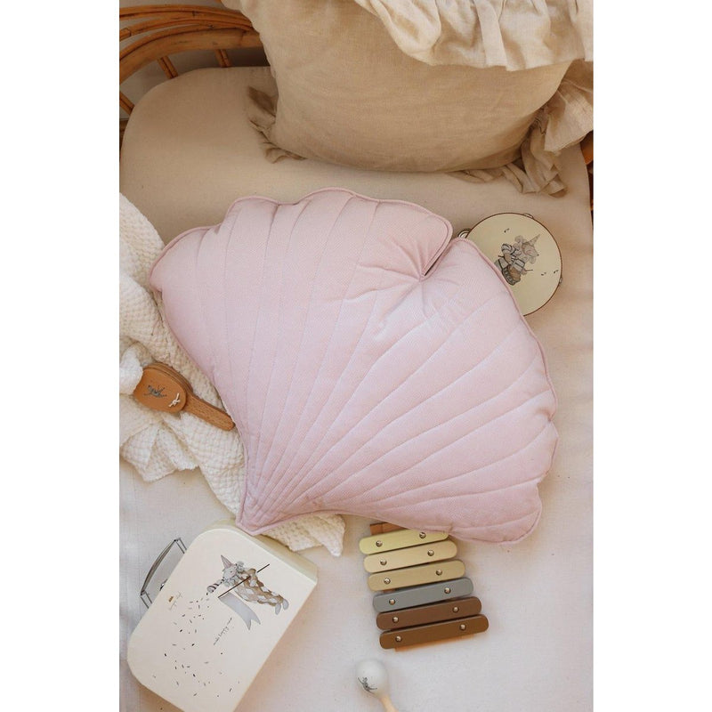 Samt-Ginkgokissen „Powder Rose“