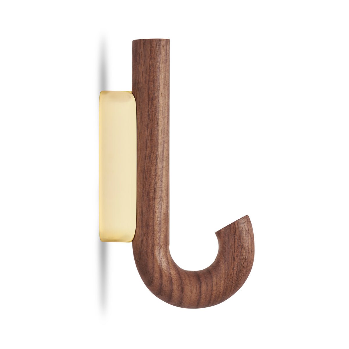 GEJST HOOK Mini-Wandhaken – Walnuss/Messing