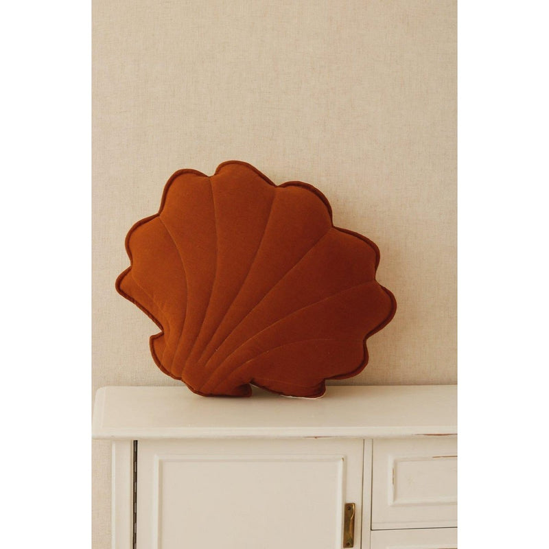 Muschelkissen aus Leinen „Caramel“
