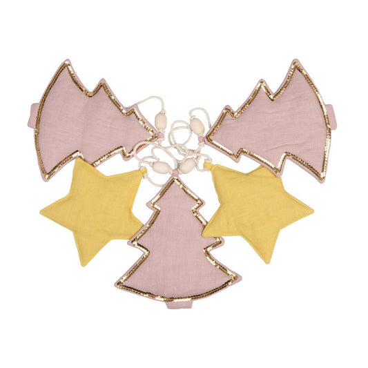 Moi Mili Leinen-Weihnachtsgirlande „Blush & Gold“ – Produktfoto 2