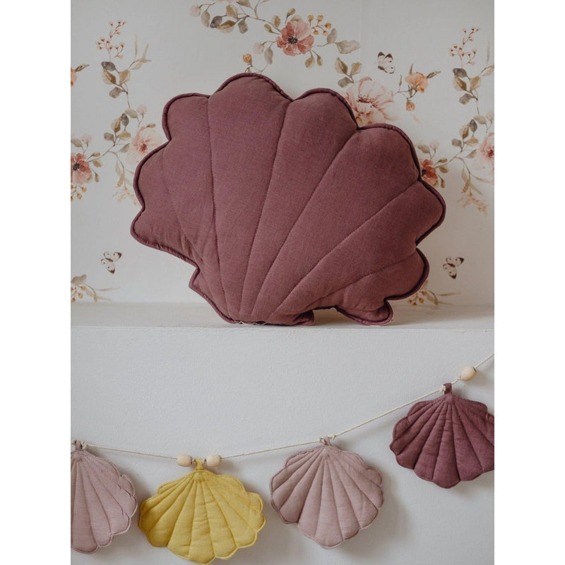 Muschelkissen aus Leinen „Marsala“