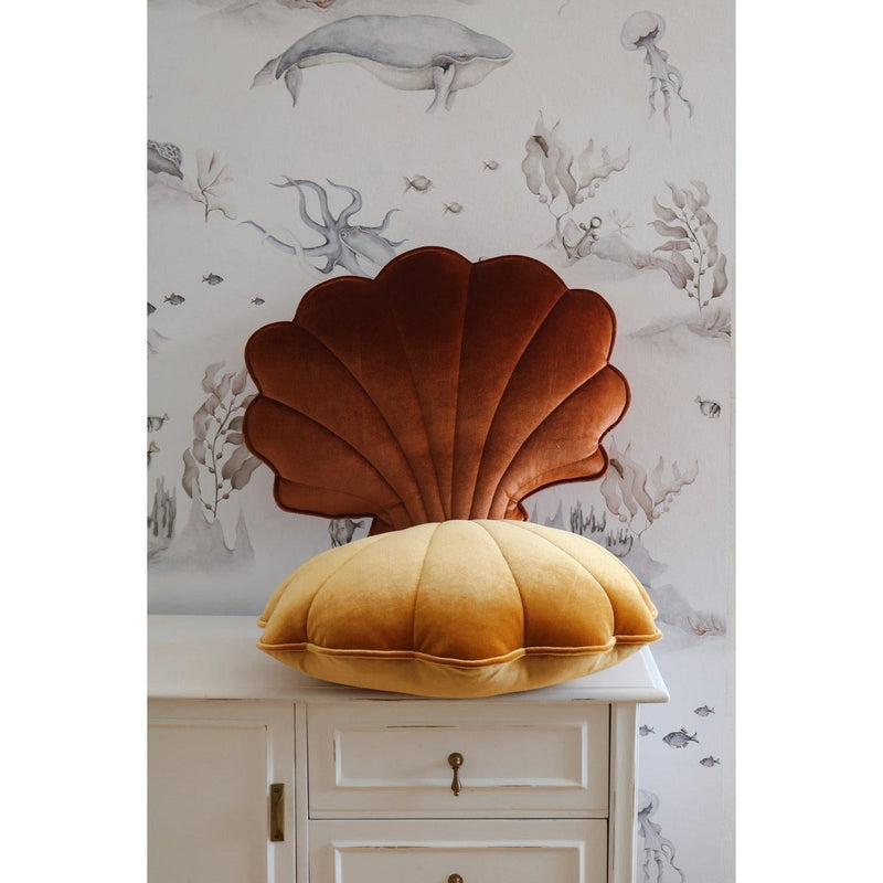 Samt-Muschelkissen „Copper Pearl“