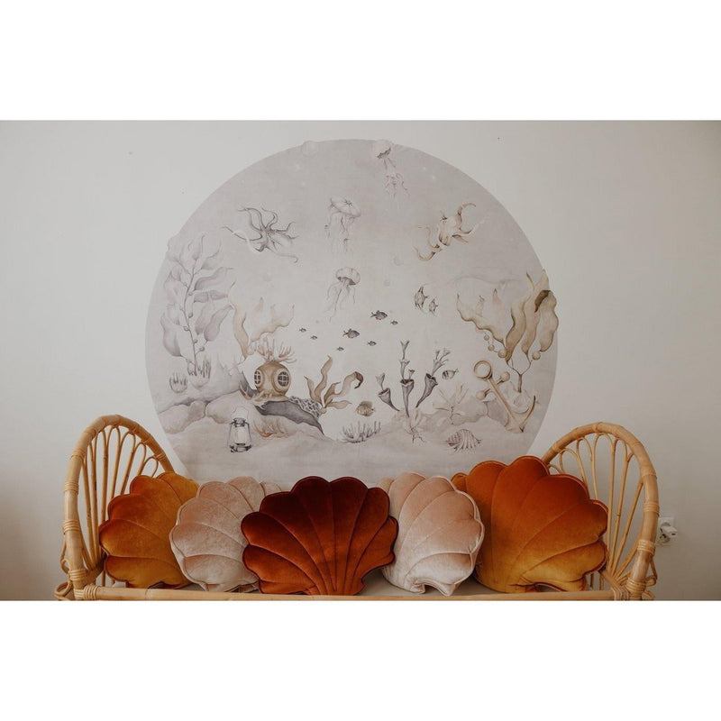 Samt-Muschelkissen „Copper Pearl“