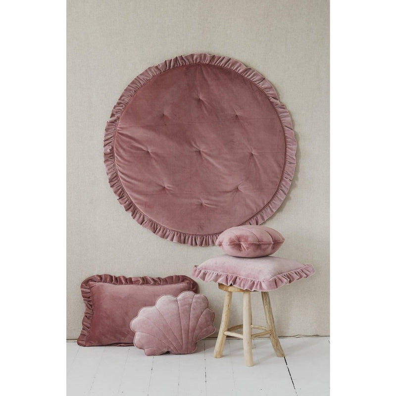 Samt-Rüschenkissen „Soft Pink“