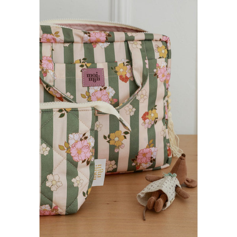 Kosmetiktaschen-Set „Grün gestreift“ – 2-teilig