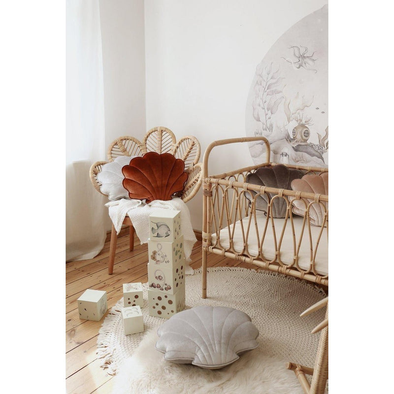 Samt-Muschelkissen „Copper Pearl“