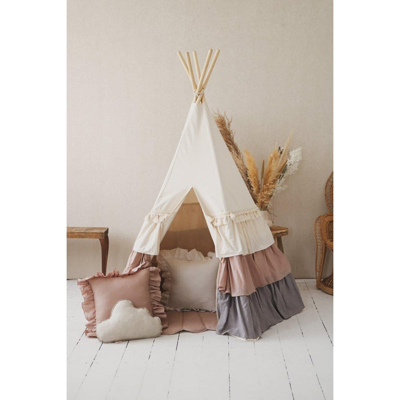 Tipi-Set „Powder Frills“ mit Muschelmatte „Powder Pink“