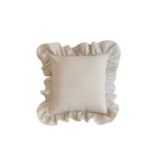 Moi Mili Leinenkissen „Sand Frill“ mit Rüschen – 40 × 40 cm – Produktfoto 2