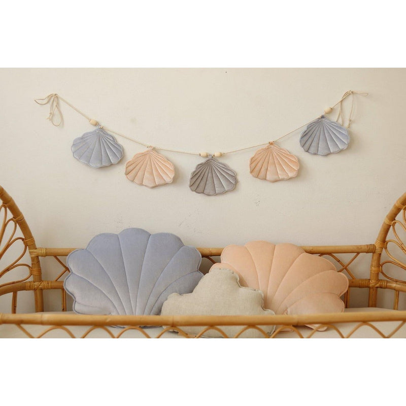 Samt-Muschelkissen „Apricot Pearl“