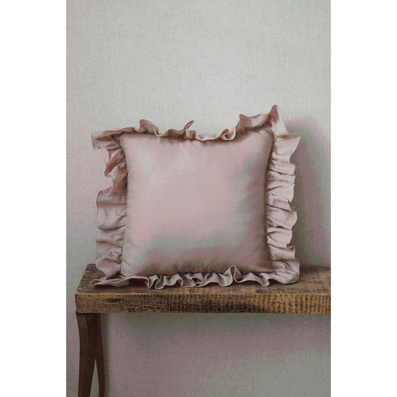 Moi Mili Leinenkissen „Powder Pink Frill“ mit Rüschen – Produktfoto 3