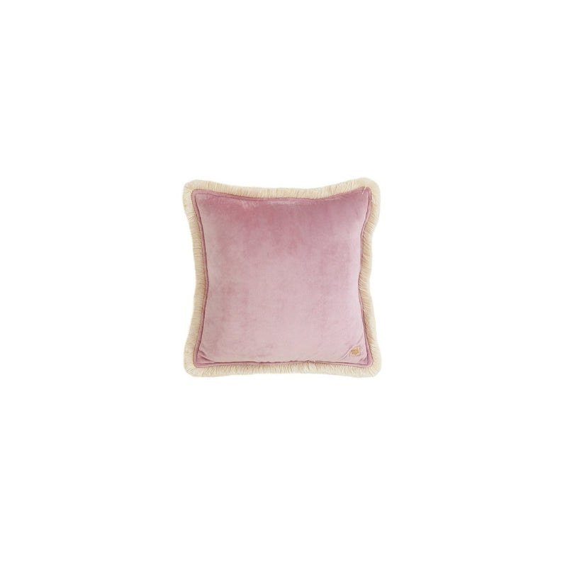Samtkissen mit Fransen „Blush Rose“