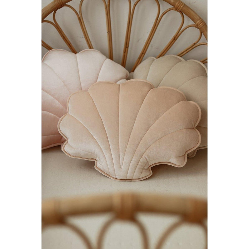 Samt-Muschelkissen „Apricot Pearl“