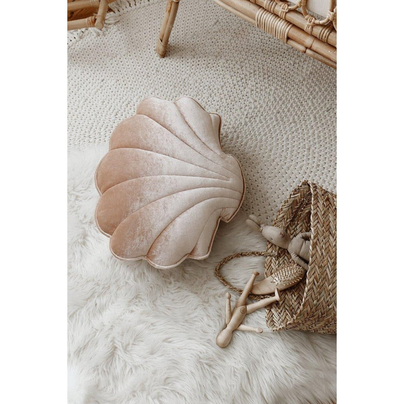 Samt-Muschelkissen „Beige Pearl“