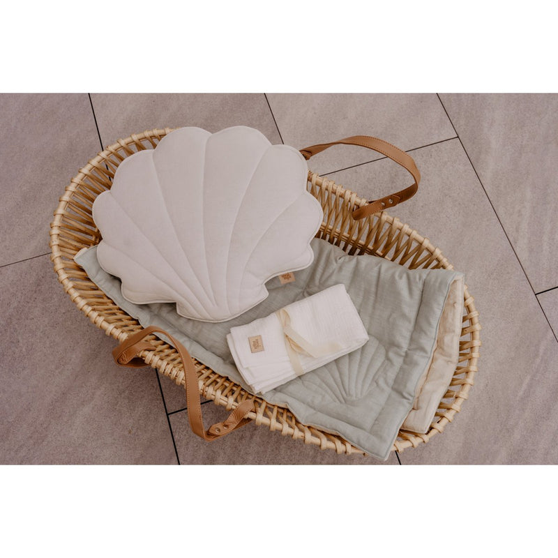 Samt-Muschelkissen „Weiß“