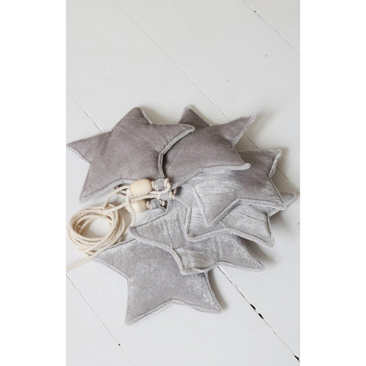 Samt-Sterngirlande „Silver Dust“